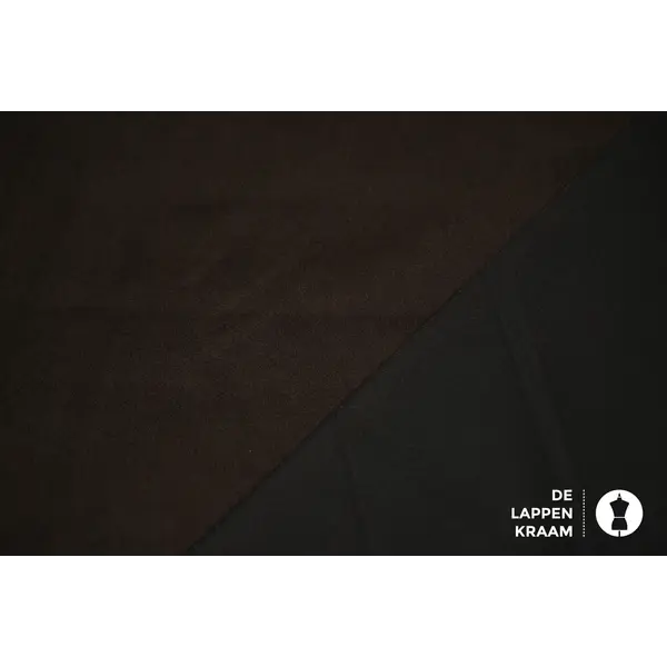 Scuba suede stof donkerbruin