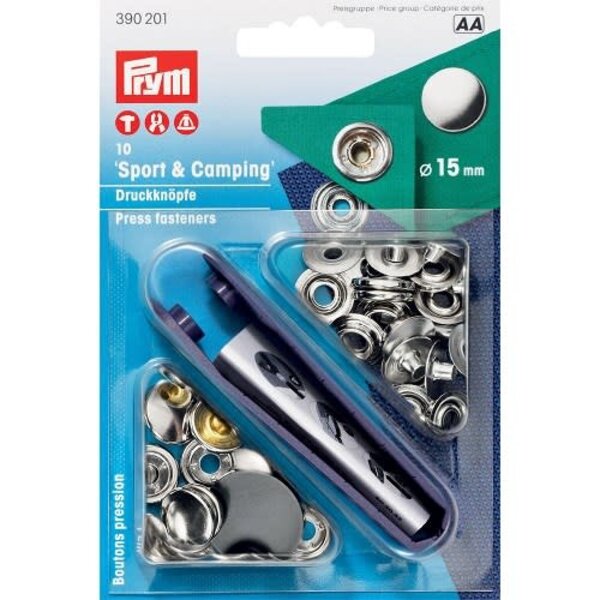 Prym Drukknoop 15mm zilver pak van 10 stuks