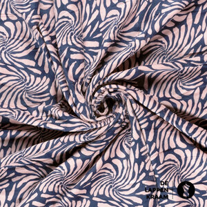  Nicky velours in lichtroze en jeansblauw