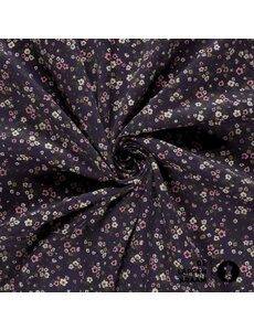  Baby ribfluweel paars met kleine bloemetjes