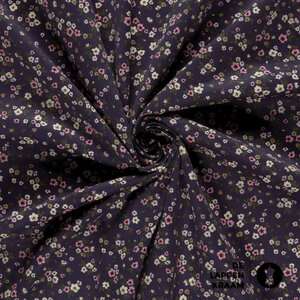  Baby ribfluweel paars met kleine bloemetjes