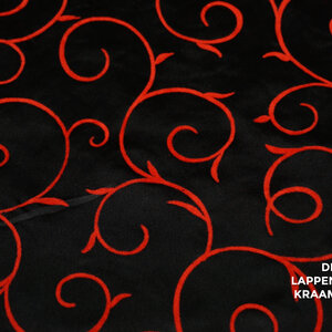  Polyester zwart met rode fluweel krullen
