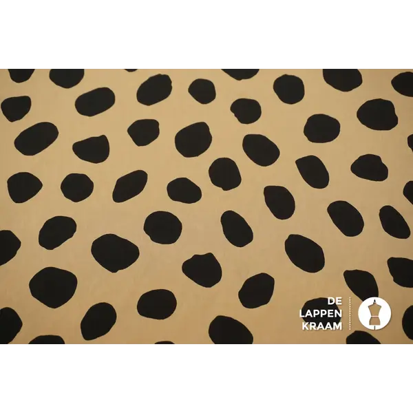 Silky touch in lichtbruin met zwarte polkadots