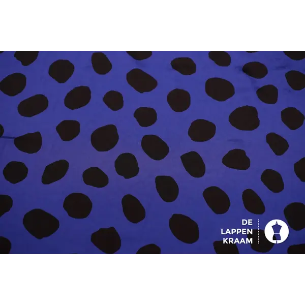 Silky touch in kobalt met zwarte polkadots