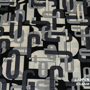  Satijn in grijstinten met letterprint