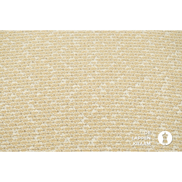 SALE Gebreide boucle in beige en wit