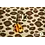 Coupon 258 Gekookte wol stof met 3d panterprint ecru 100 x 160 cm