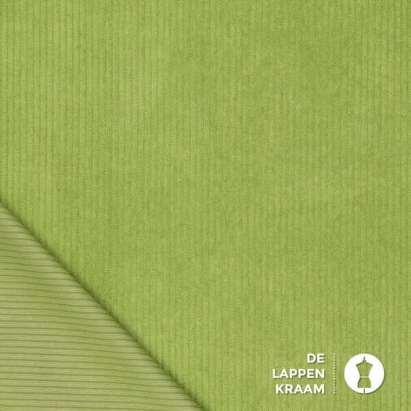 Coupon 212 Soepele ribstof lime 160 x 150 cm