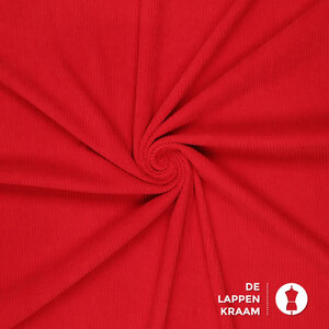  Coupon 471 Soepele ribstof rood 160 x 150 cm