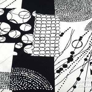  Tricot met abstracte print in zwart wit