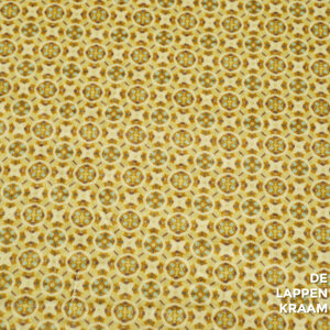  Fluweel in retroprint geel