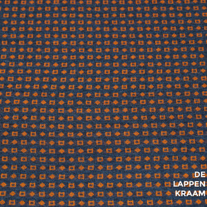 Gebreid donkerblauw met oranje tekentjes