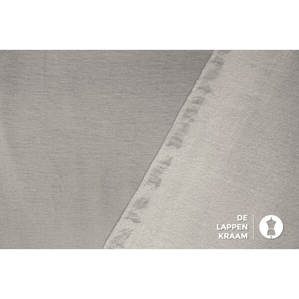 Geruwde tricot stof grijs
