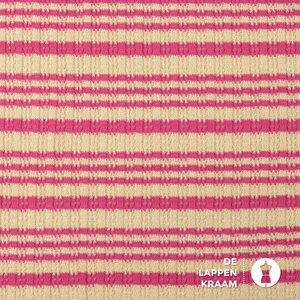 Gebreide boucle in retrostreepje fuchsia