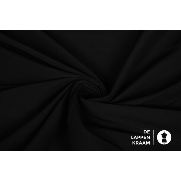 Katoen stof zwart met stretch