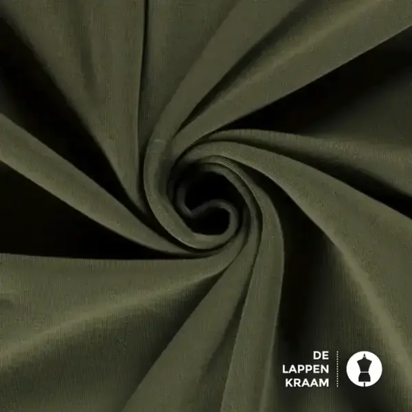 Coupon 264 Joggingstof legergroen 170 x 150cm