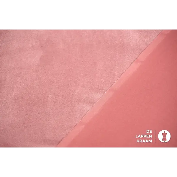 Coupon 583 Scuba suede oud roze 160 x 150 cm