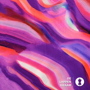  Viscose met diagonale strepenprint in roze- en paarstinten