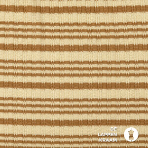  Gebreide bouclestof in retrostreepje beige