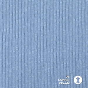  Gebreide ribbelstof lichtblauw