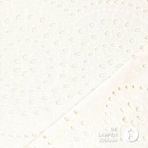 Broderie met grote gaatjes wit