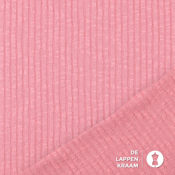 Gebreide ribbel stof roze