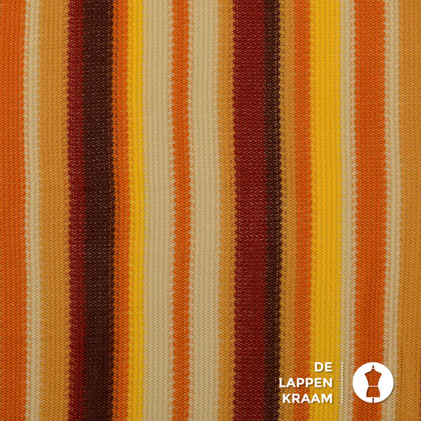 Gebreide stof met verticaal streeppatroon in oranje