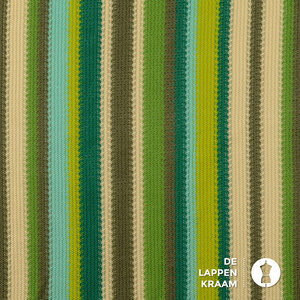  Gebreide stof met verticaal streeppatroon in groentinten