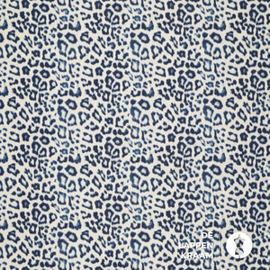  Linnenmix met blauwe panterprint