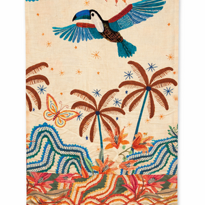  Viscose twill met grote toekan print