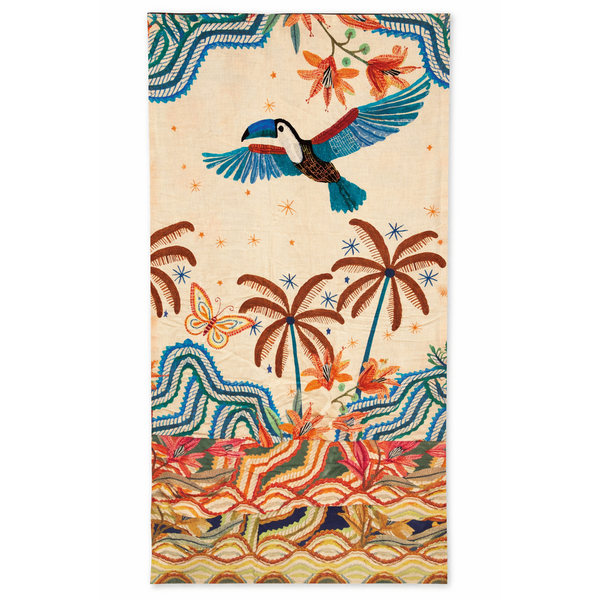 Viscose twill stof met grote toekan print