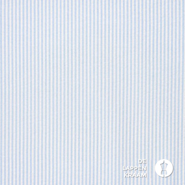 Seersucker streepje blauw