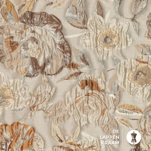  Jacquard in beigetinten met een tikje goud