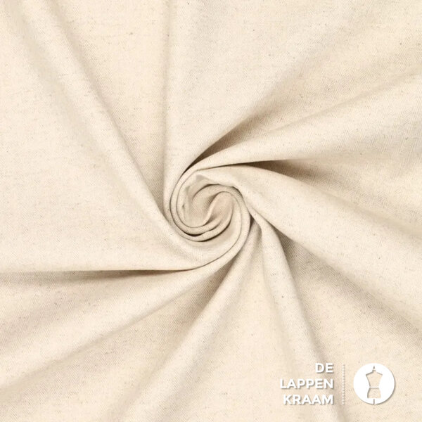 Linnenmix stof met ingeweven visgraat