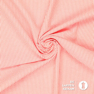  Seersucker streepje oranje