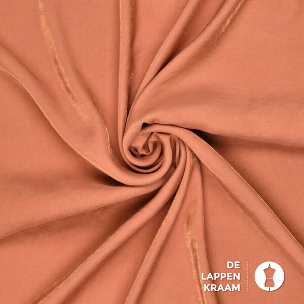 Viscosemix stof met glans cognac