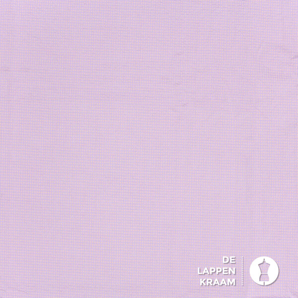 Seersucker stof miniruitje lila oud roze