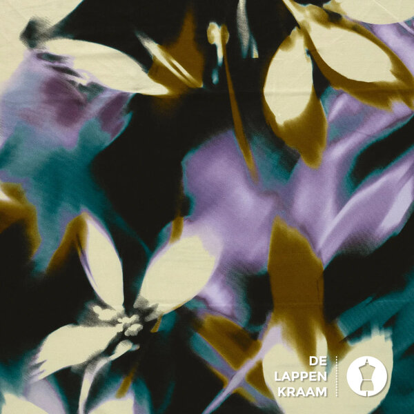 Viscose tricot stof met gevlekt dessin