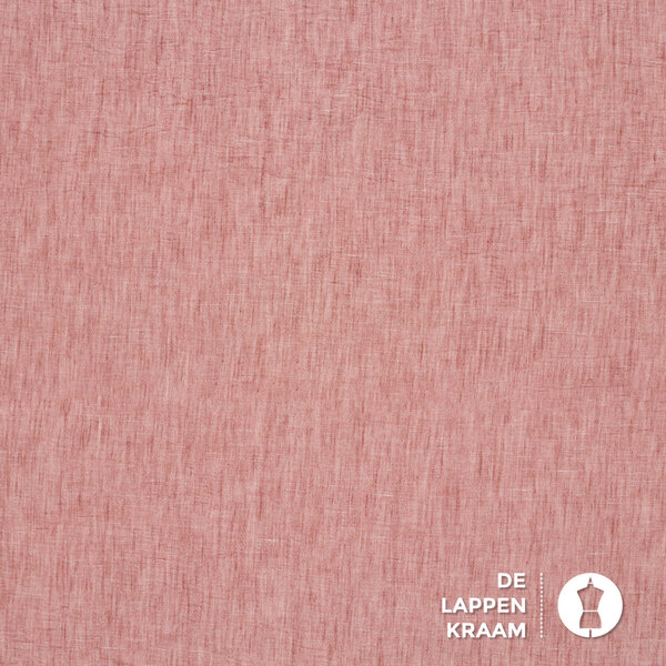 Polyester met linnenstructuur oud roze