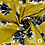 SALE Satijn stof lime met grote bloemen