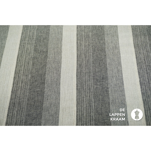 Linnenmix grijs gestreept