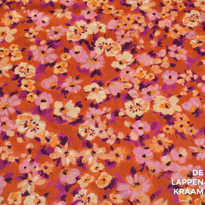  Egyptisch katoen brique met bloemen