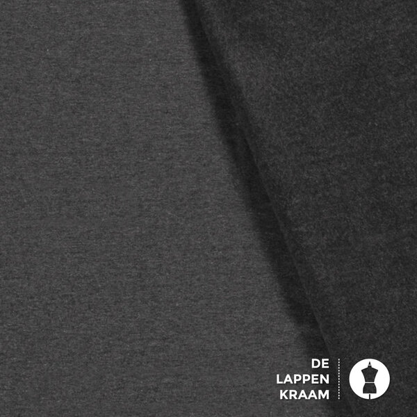 Brushed french terry stof antraciet