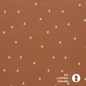  Rib jersey brique met hartjes