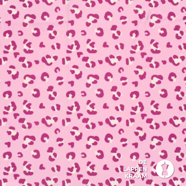 SALE UV-bestendige stof roze met panterprint