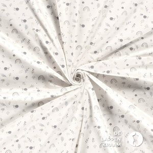  Tricot gebroken wit met slakken en blaadjes