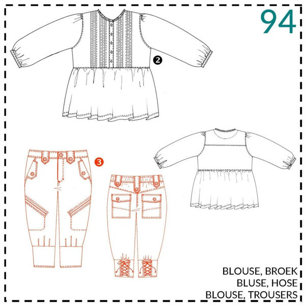 Abacadabra Naaipatroon blouse en broek