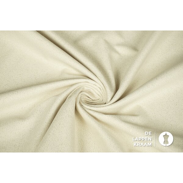 A la Ville Gabardine stof ecru met gouden lurex