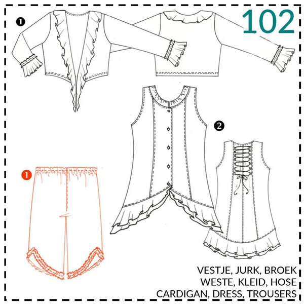 Abacadabra Naaipatroon Vest, jurk en broek