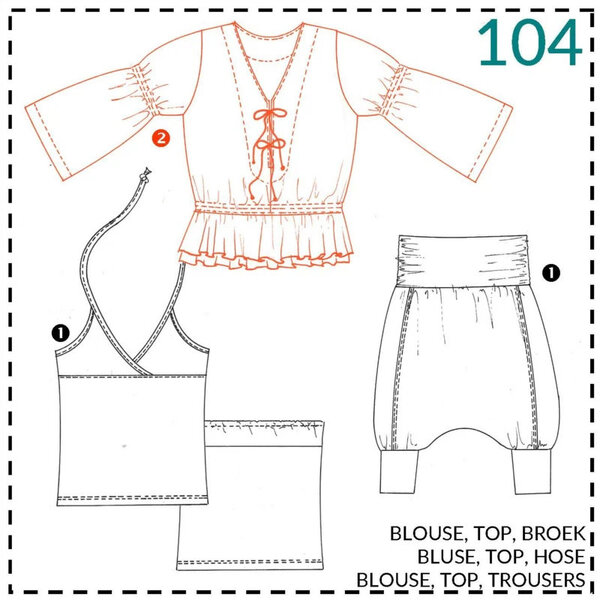 Abacadabra Naaipatroon Blouse, top en broek